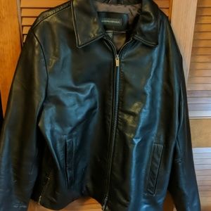 Banana Republic Leather Black Jacket Size Men's L